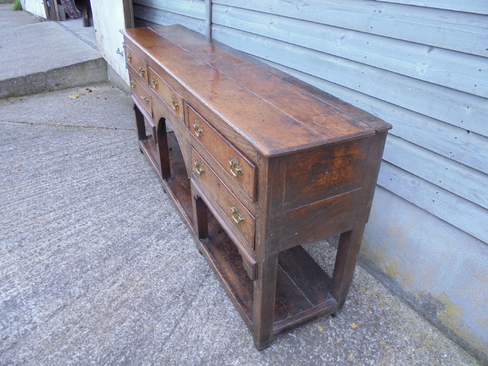 Early 18th century oak pot board dresser base View V