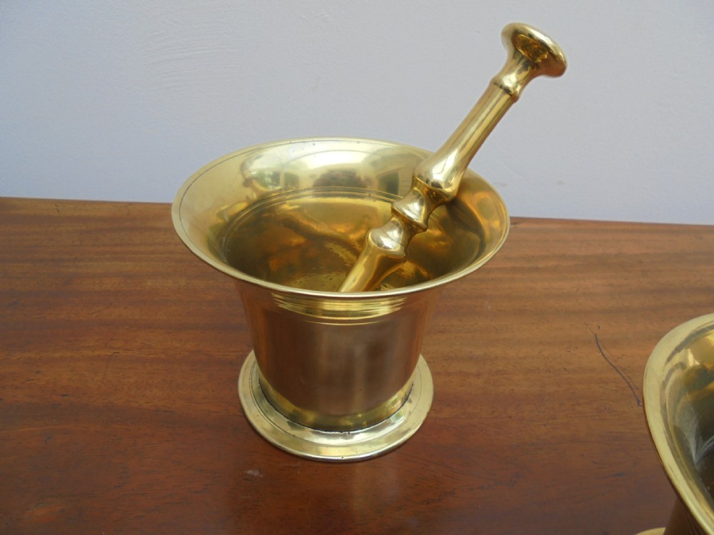 Two 19th century brass pestles and mortars View IV