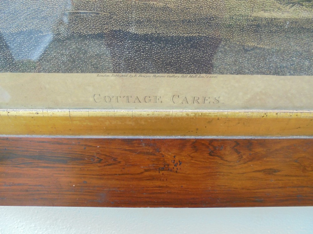 Pair of Victorian prints in rosewood frames View IV