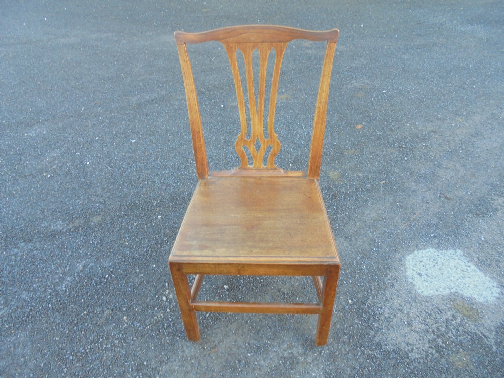 Set of Set of six plus one George 111 oak and elm dining chairs View III