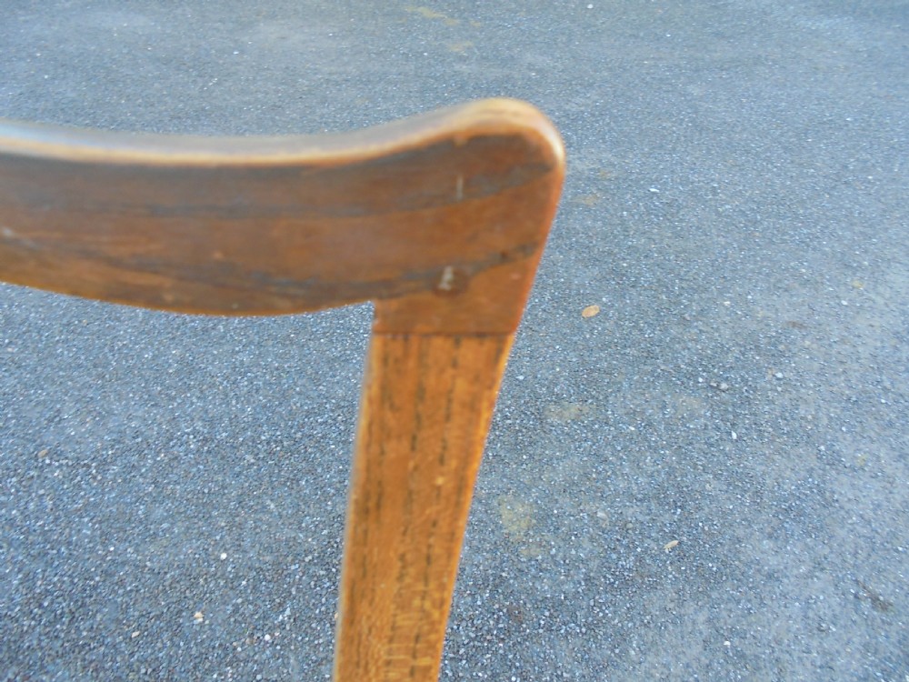 Set of Set of six plus one George 111 oak and elm dining chairs View IV