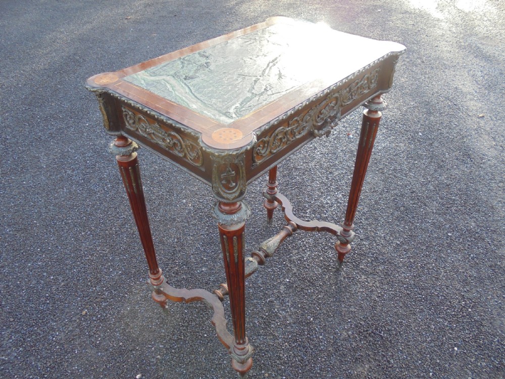 French ormolu mounted marble top centre table View III