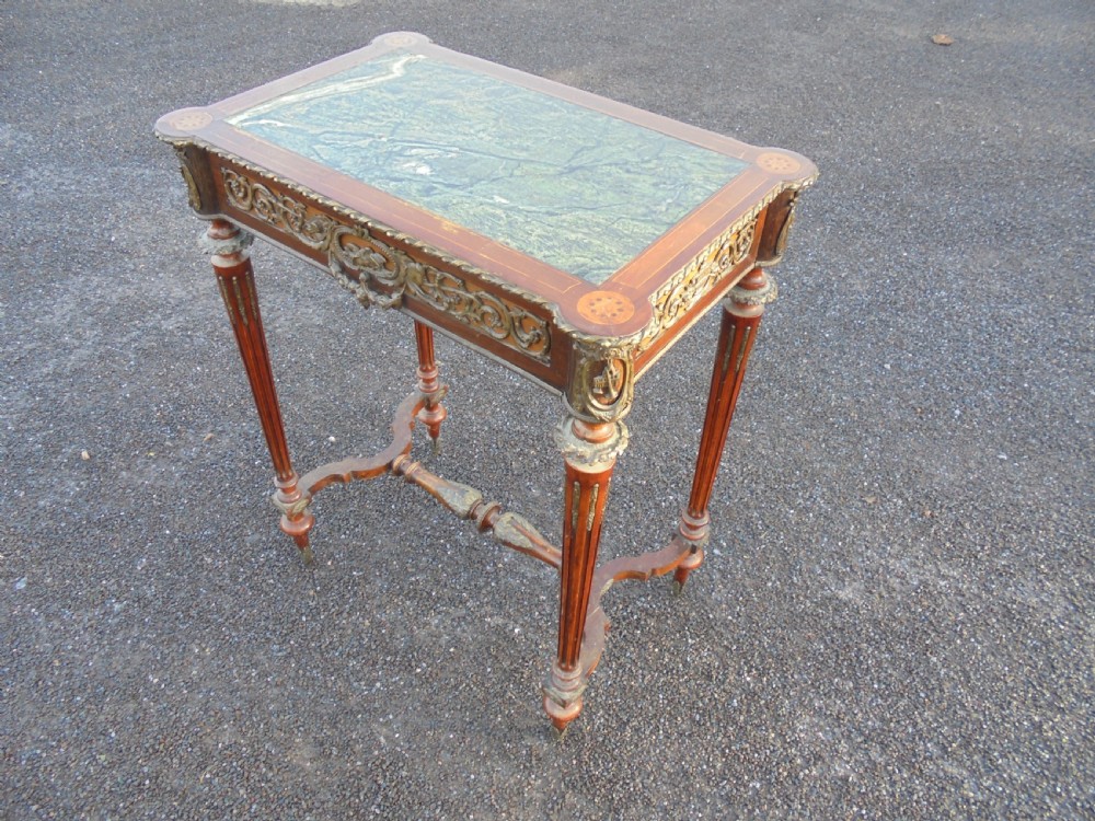 French ormolu mounted marble top centre table View V
