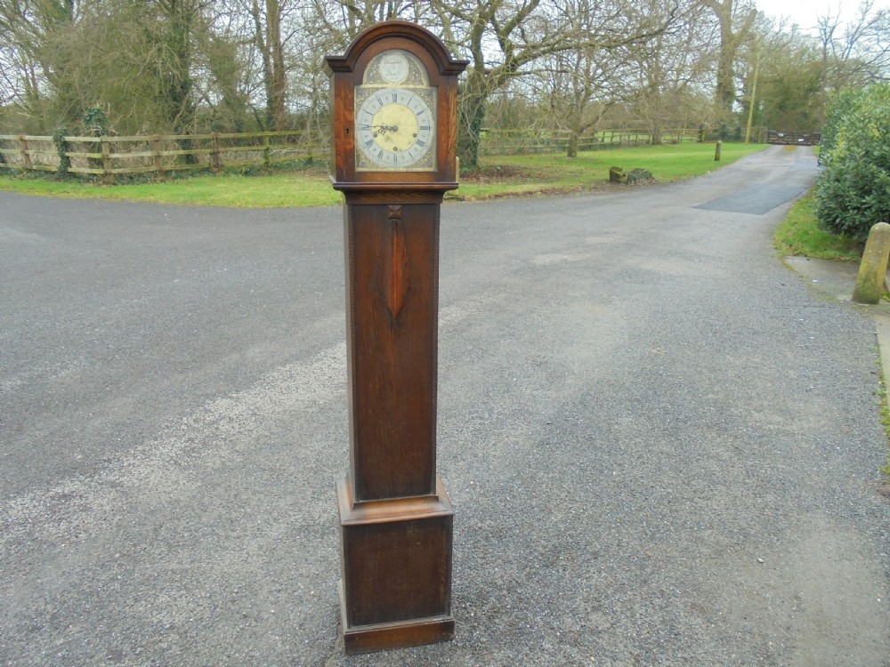Oak grandmother clock Art Deco