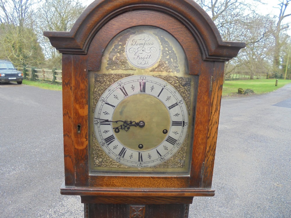Oak grandmother clock Art Deco View III