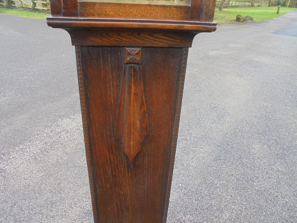 Oak grandmother clock Art Deco View IV