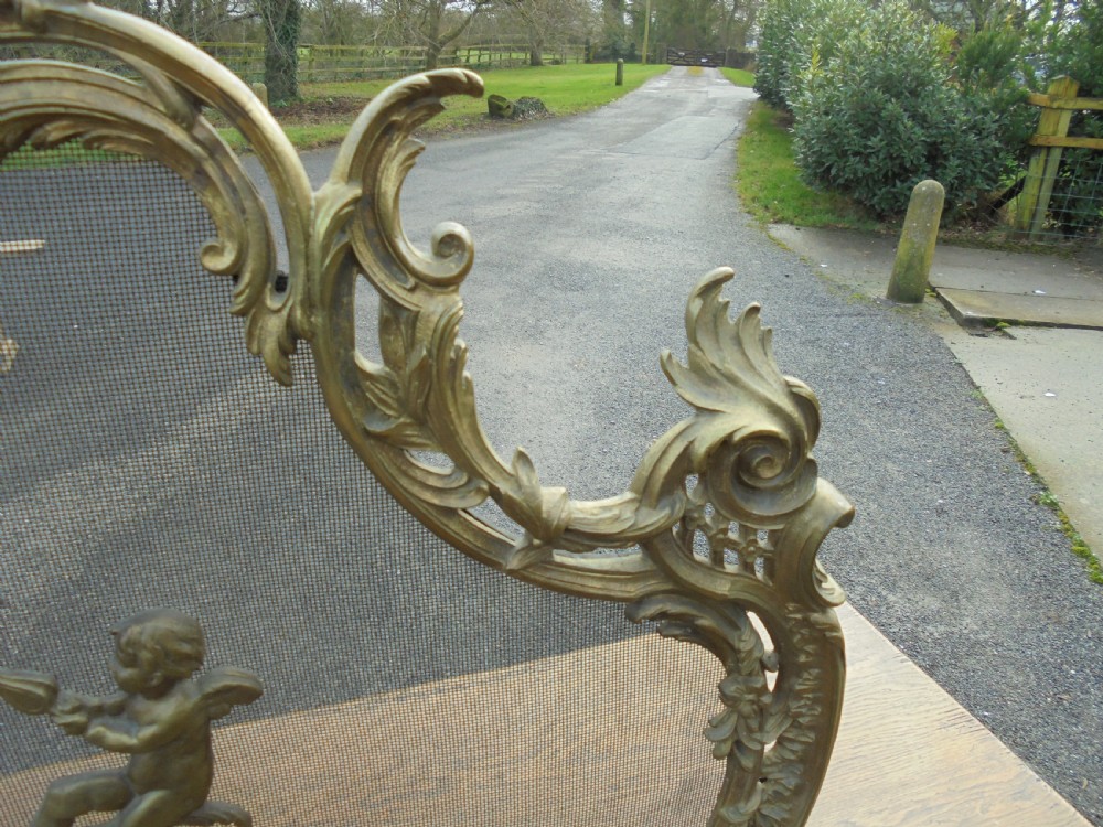 French 19th century ornate fire screen , gilded bronze View II