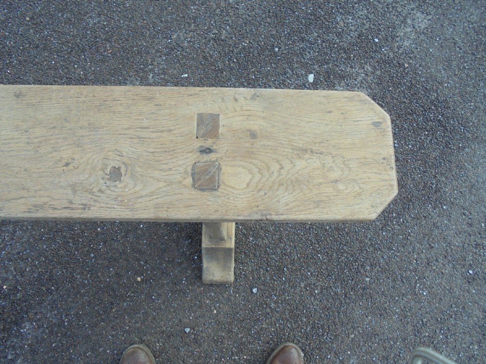 Long 18th century oak refectory bench View III
