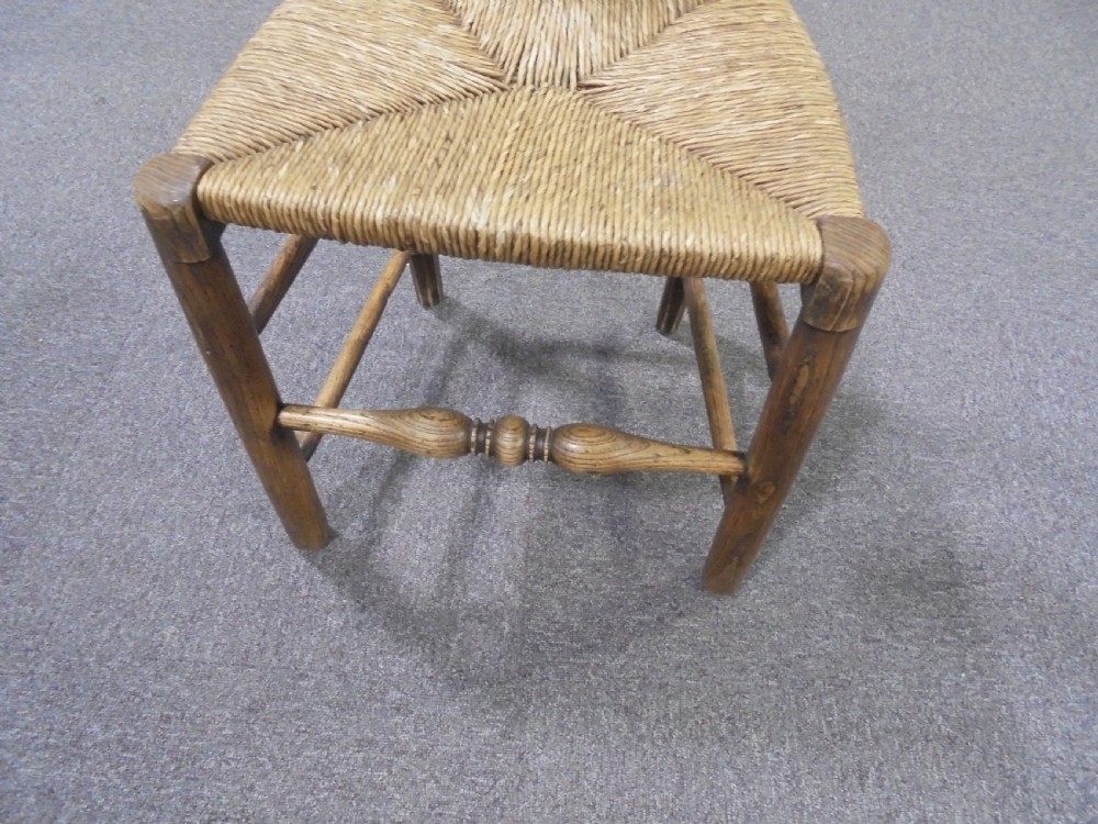 Set six ash and elm Country English kitchen-dining chairs View VI