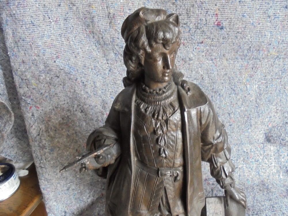 Pair of spelter figures depicting scholars View IV