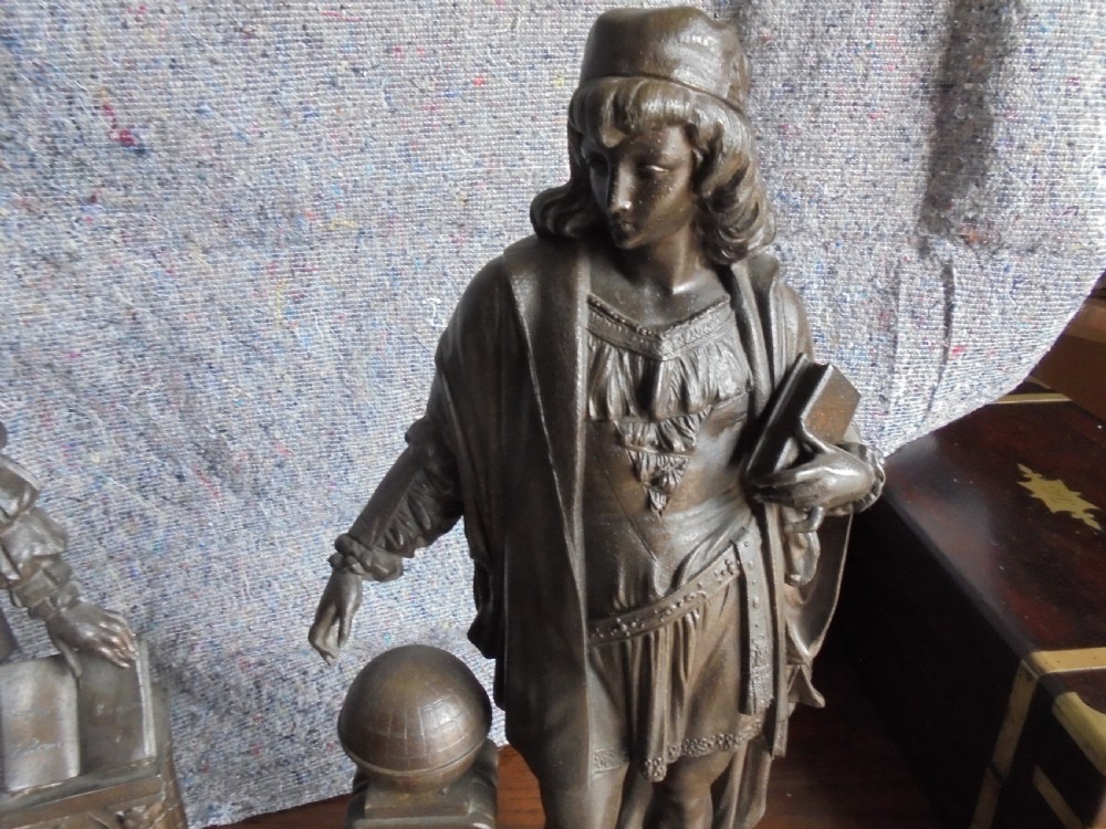 Pair of spelter figures depicting scholars View V