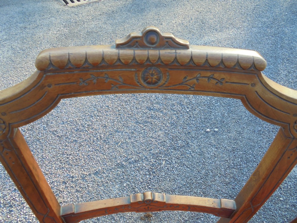 Set of six Victorian walnut dining chairs View II