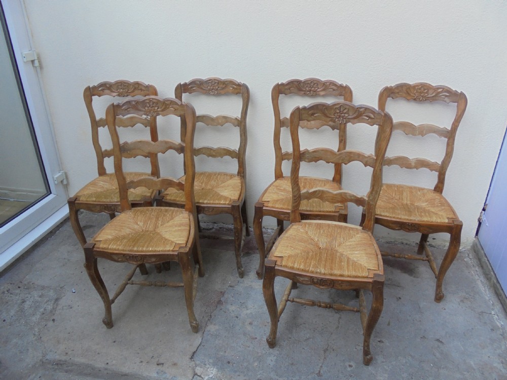 Set six French country kitchen-dining chairs View II
