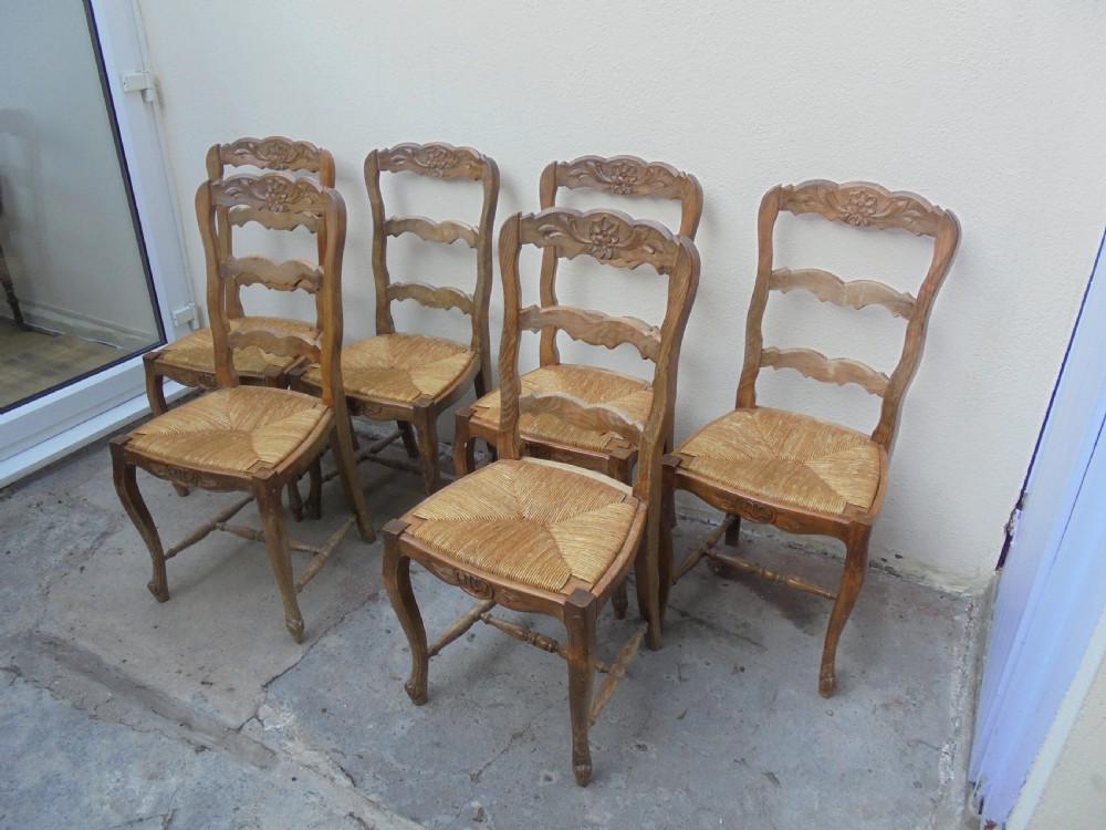 Set six French country kitchen-dining chairs View VI