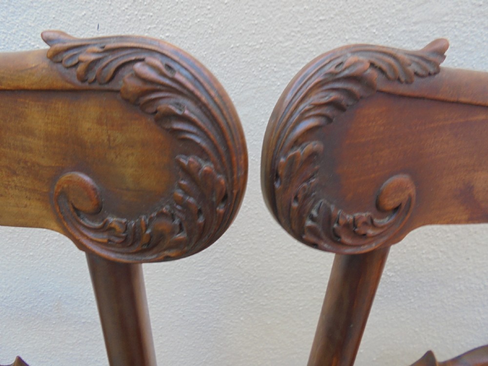 Set of four Regency solid satinwood dining chairs View IV