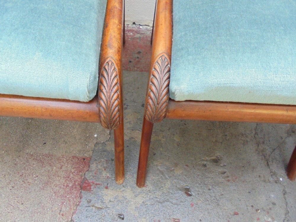 Set of four Regency solid satinwood dining chairs View VII