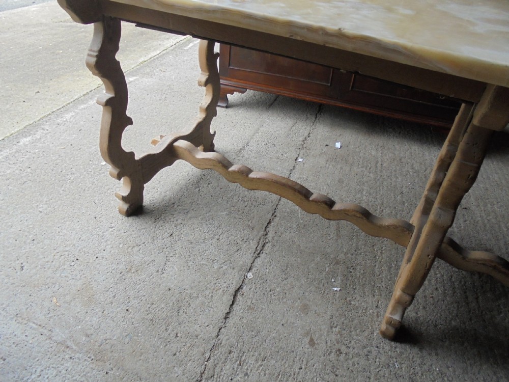 19th century Italian  marble top dining table. Seats 10 View II
