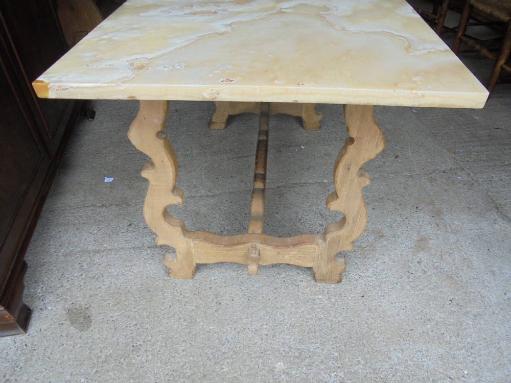 19th century Italian  marble top dining table. Seats 10 View III