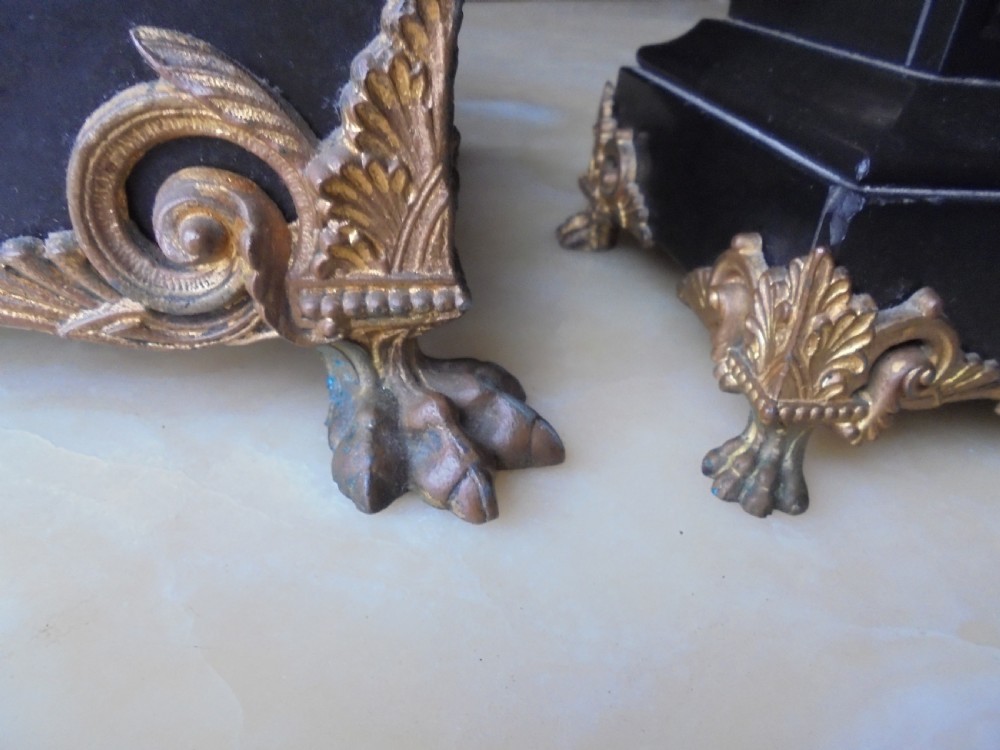 French three piece clock garniture Paris maker View VI