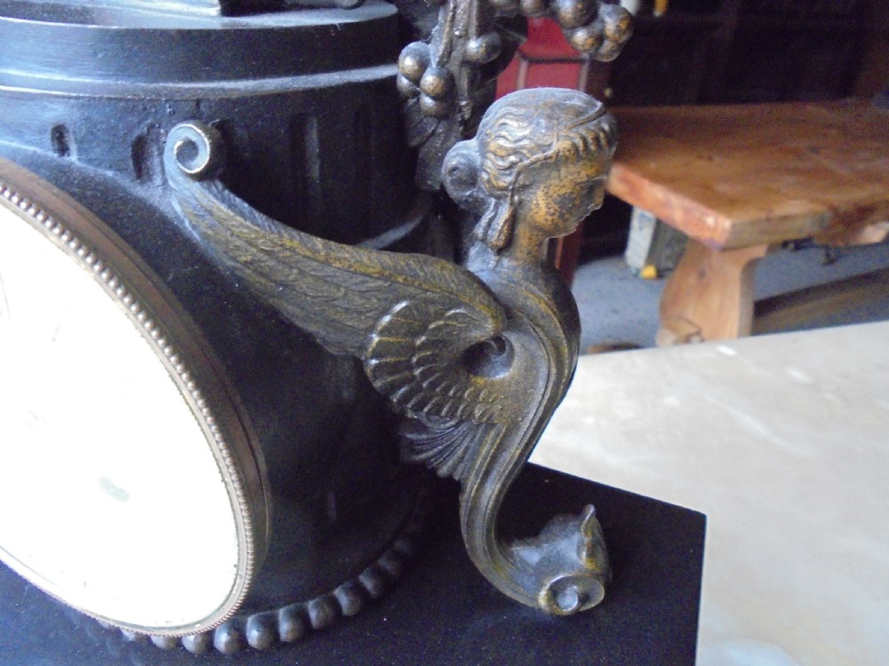 French three piece clock garniture Paris maker View VII