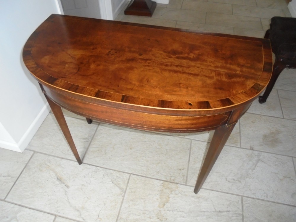 Regency mahogany demi lune card table