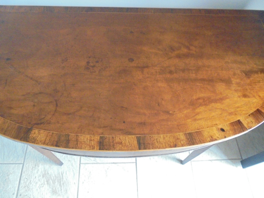 Regency mahogany demi lune card table View II
