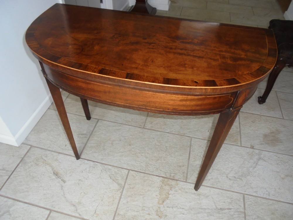 Regency mahogany demi lune card table View V