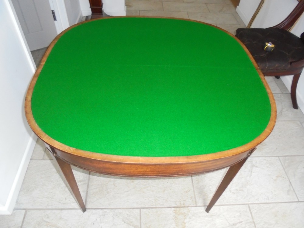 Regency mahogany demi lune card table View VI