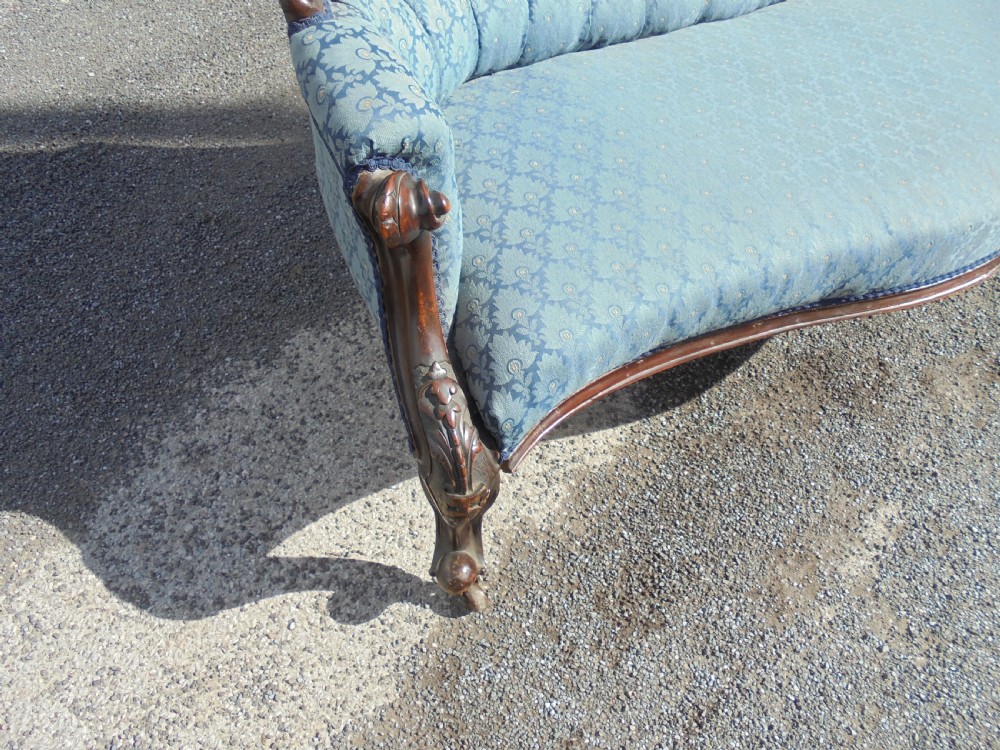 Victorian walnut salon chaise longue View VI