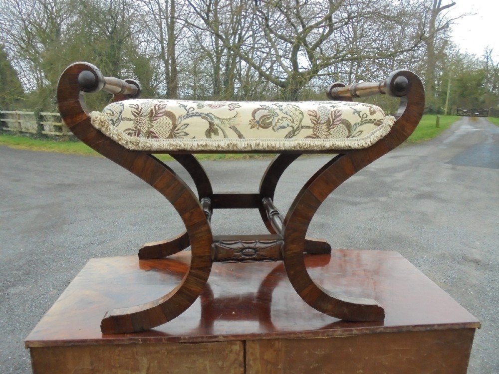  Victorian rosewood  cross frame  footstool-dressing table stool