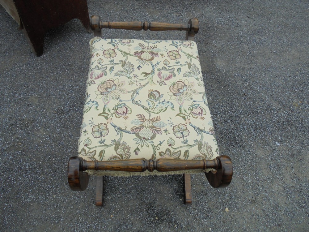  Victorian rosewood  cross frame  footstool-dressing table stool View II