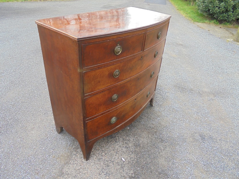 18th century mahogany bow fronted chest of drawers View III