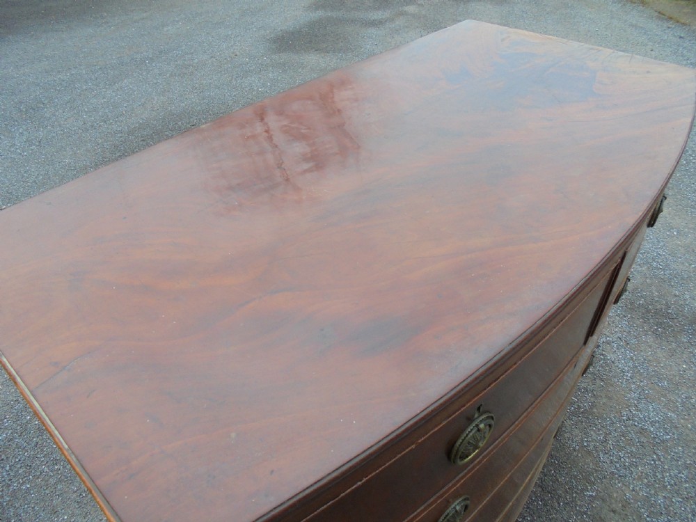 18th century mahogany bow fronted chest of drawers View IV