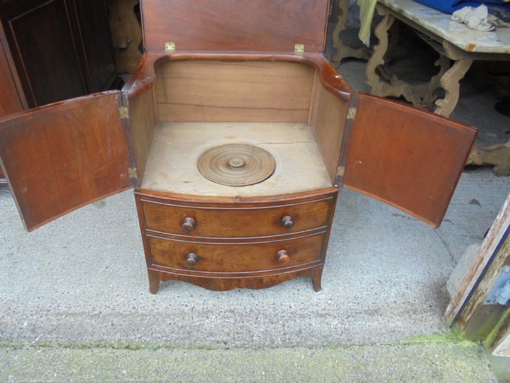 George 3rd mahogany bow front commode View II