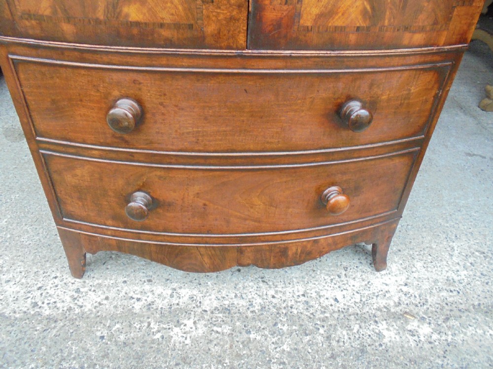 George 3rd mahogany bow front commode View III