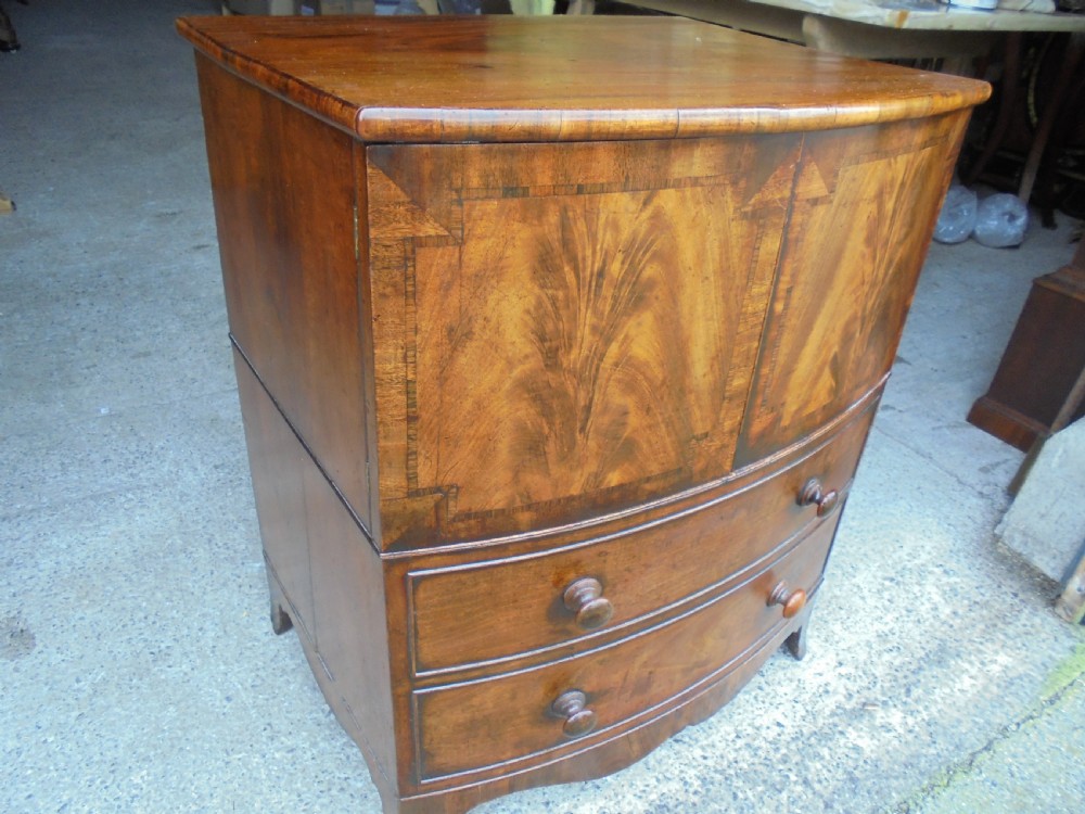 George 3rd mahogany bow front commode View V