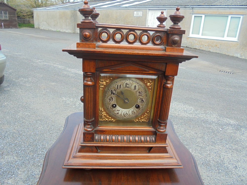 Victorian walnut mantle clock