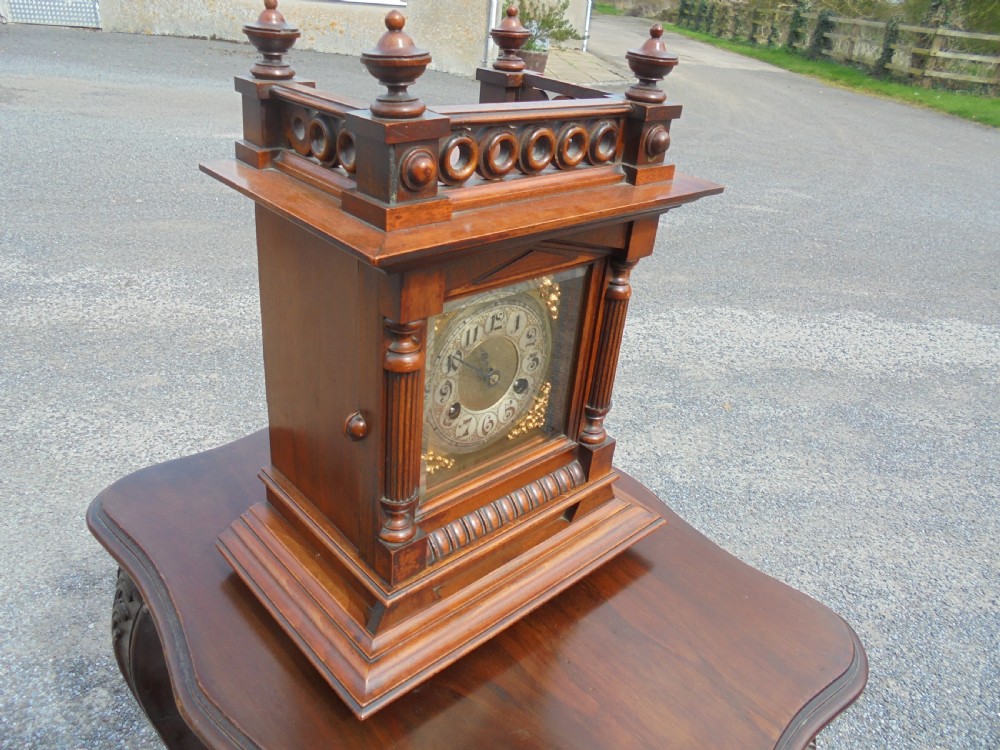Victorian walnut mantle clock View II
