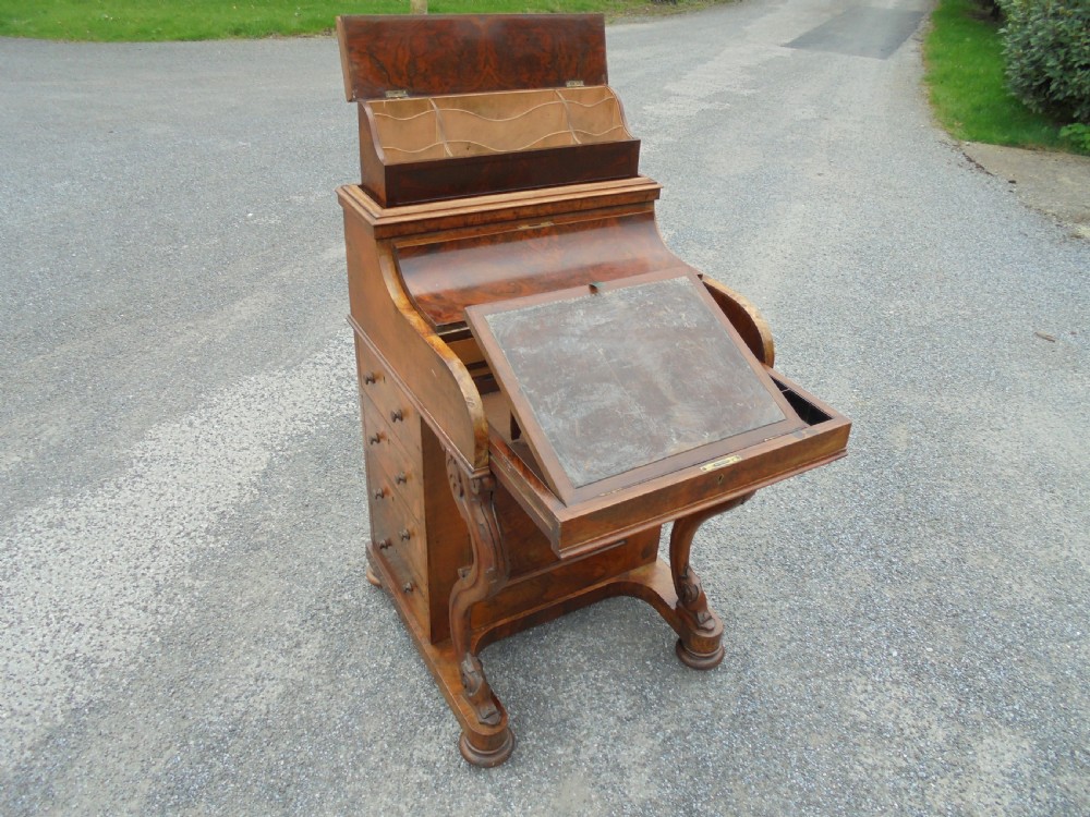 Victorian walnut pop up Davenport View III