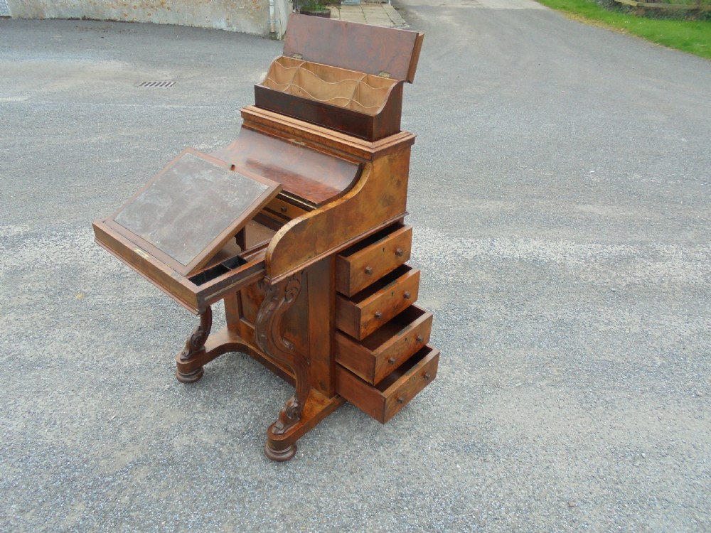 Victorian walnut pop up Davenport View V