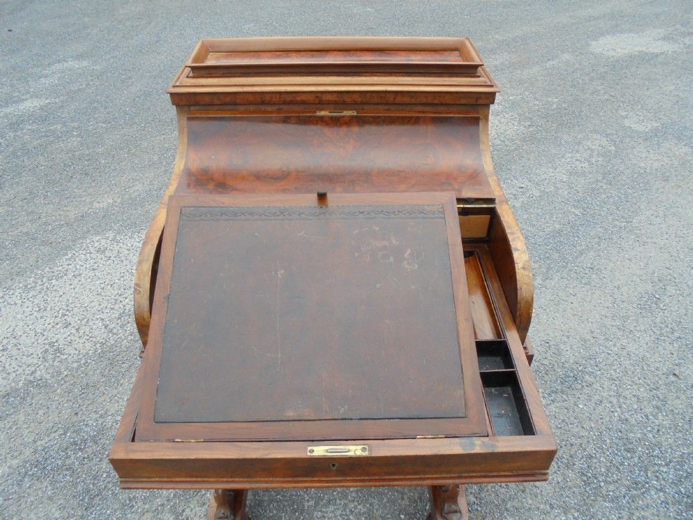 Victorian walnut pop up Davenport View VII