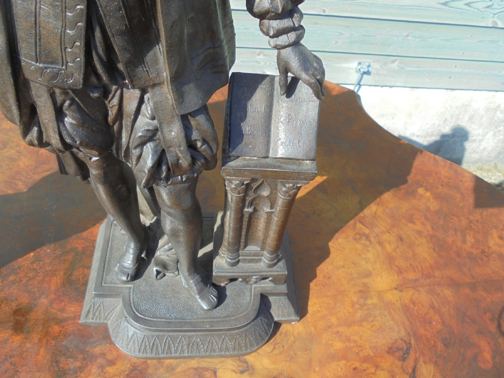 Pair of Victorian spelter figures of scholars View V