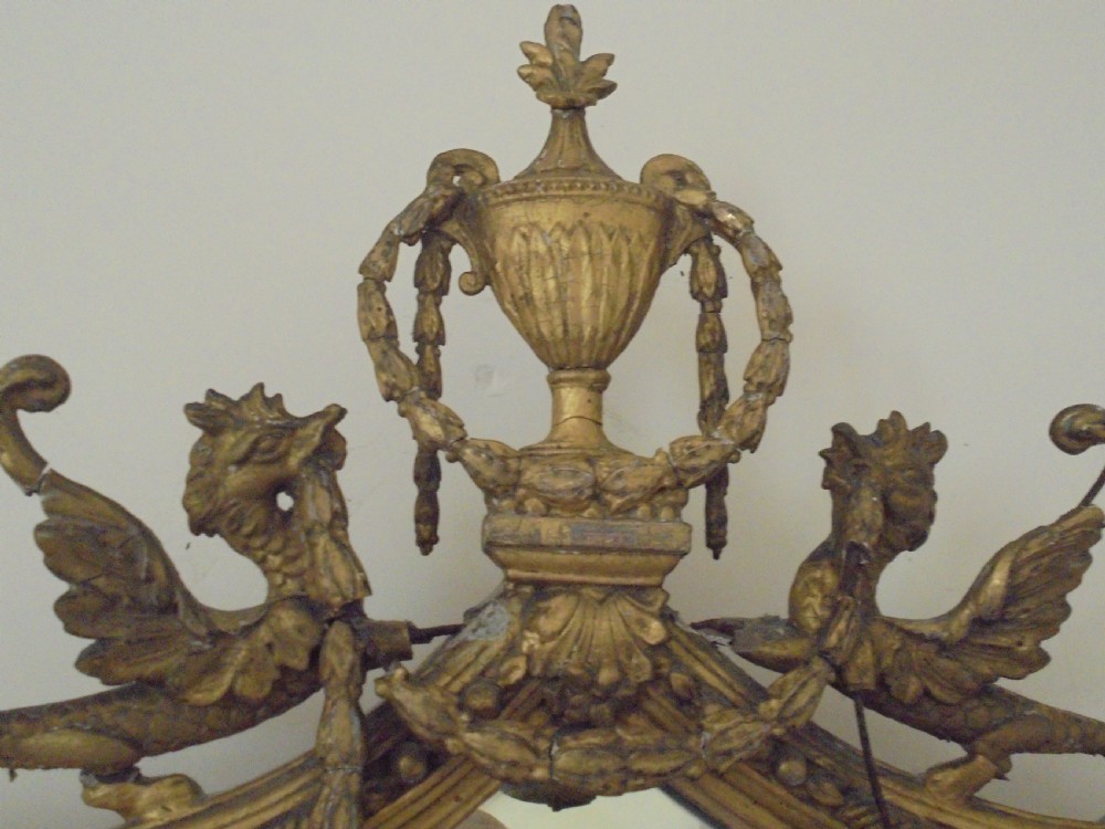 18th century shield shaped gilded mirror View IV