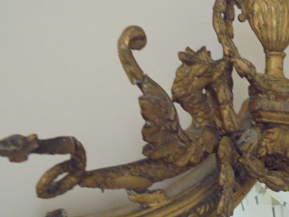 18th century shield shaped gilded mirror View VI