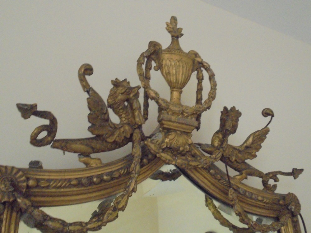 18th century shield shaped gilded mirror View VII