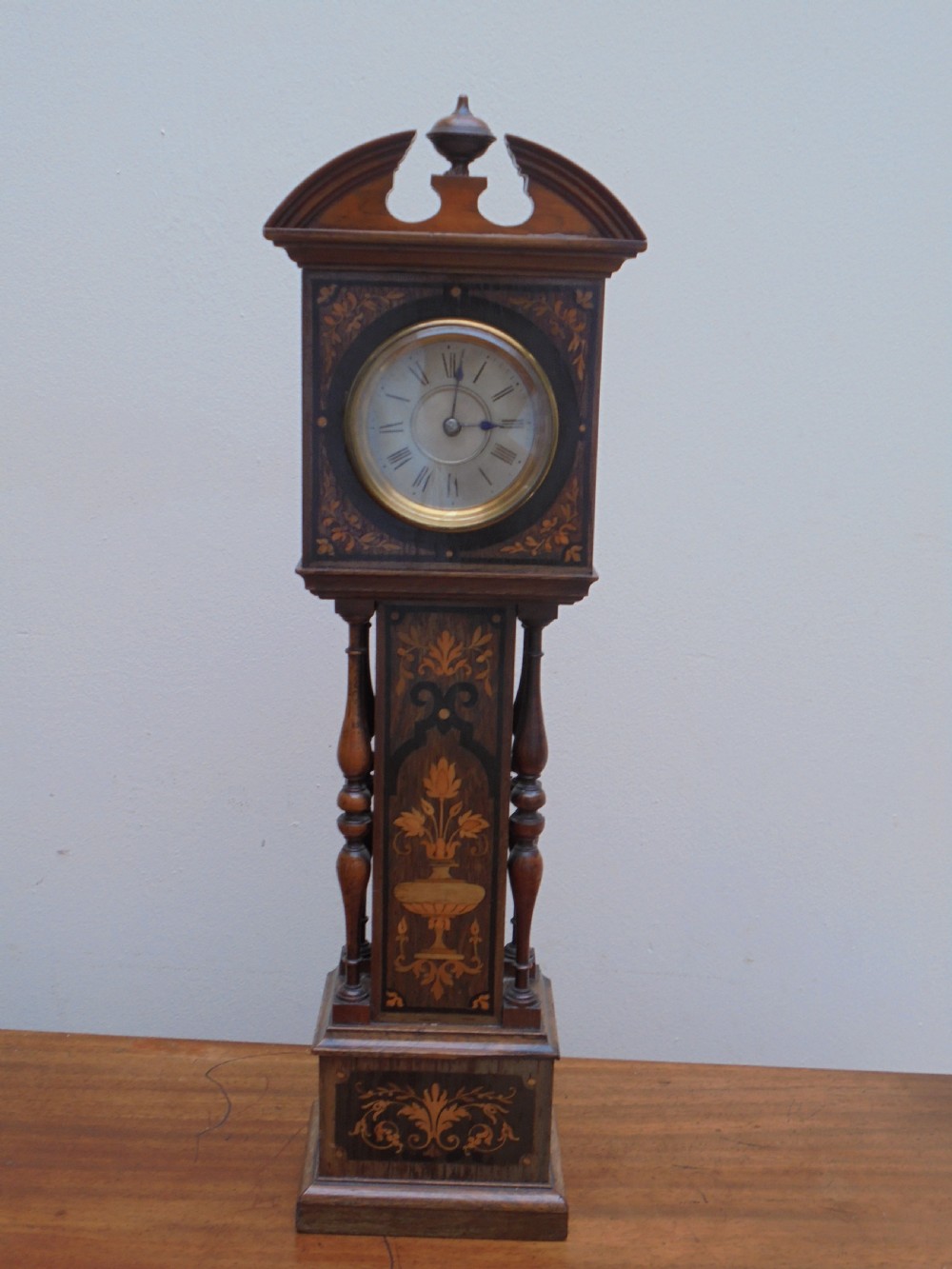 Miniature long case mantle 'Grandfather' clock 
