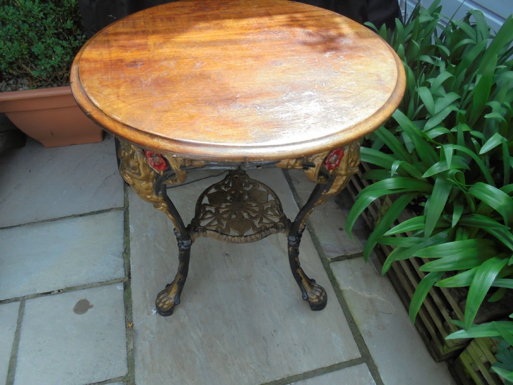 Victorian cast iron pub table Gaskells Ltd Cardiff View V