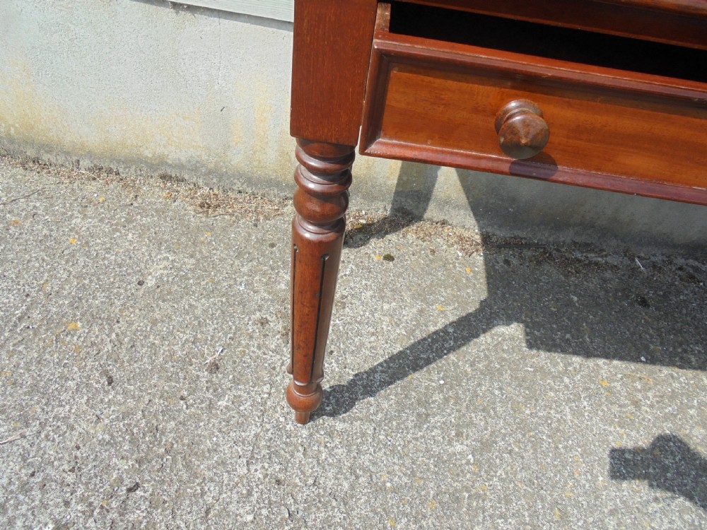 Mid Victorian two drawer mahogany writing table View IV