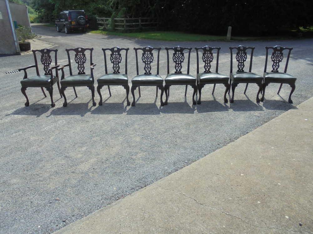 Set of eight Chippendale style ball and claw dining chairs