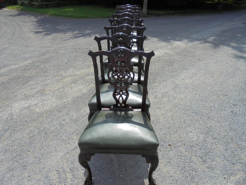 Set of eight Chippendale style ball and claw dining chairs View III
